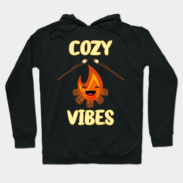 Cozy Campfire Vibes Roasting Marshmallows for Smores Hoodie by GraviTeeGraphics